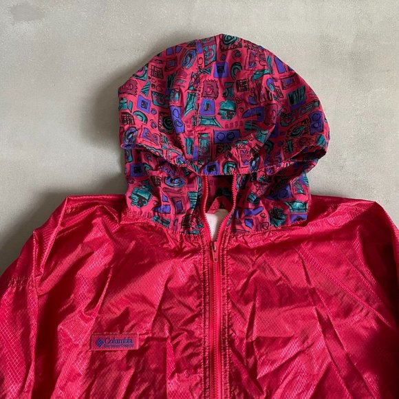 Columbia Jacket Girls‎ 14 16 Windbreaker Hooded Lined 90s Youth - Picture 7 of 10